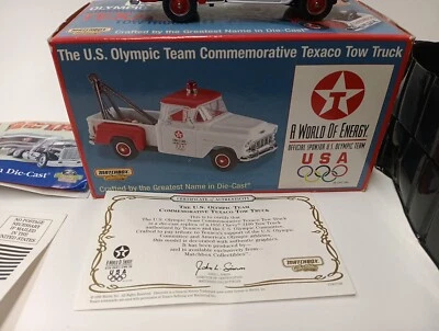 1998 Matchbox 1/43 MODELS OF YESTERYEAR US Olympic Team Texaco Gas Tow Truck NIB - Image 1 of 4