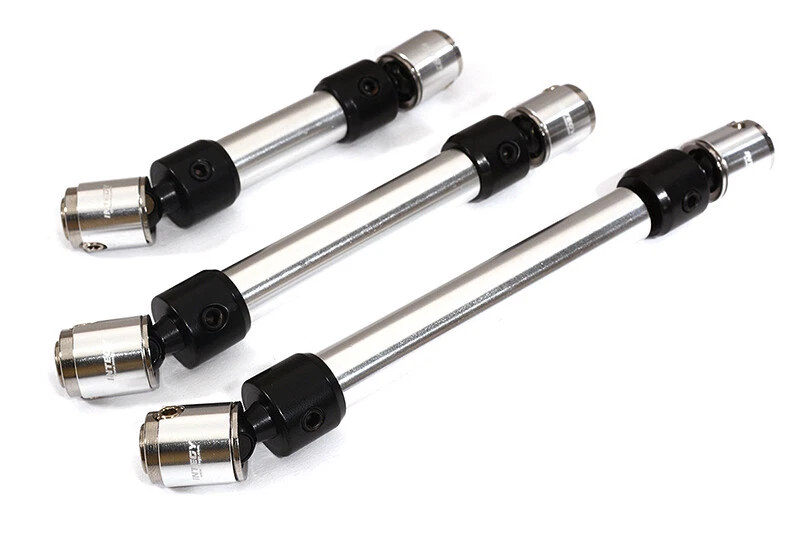 Machined Alloy Center Drive (3) Shafts for Axial 1/10 SCX10 II 6X6 - Silver - Image 1 of 1