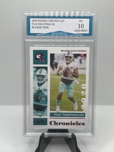 2020 Panini Chronicles Tua Tagovailoa PINK Dolphins Rookie Card #60 Gem Mint 10!