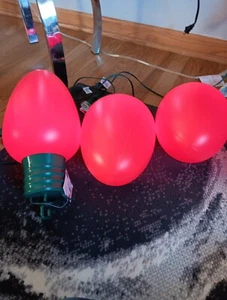 3- Grandes Luces Rojas Grandes Bombillas Navidad Soplado Molde Colgante 12" - Imagen 1 de 5