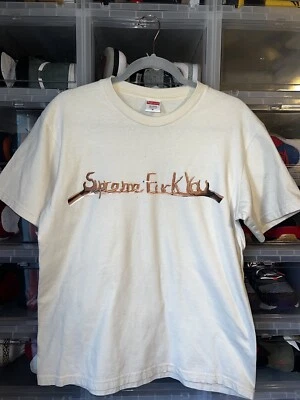 Camiseta Supreme F**k F You FW18 Marfil Para Hombre Talla L Grande Bogo - Usada Foto 1 de 3