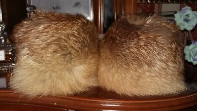 ECHT FUCHS PELZ FELL MANSCHETTEN  ROTFUCHS  FARBE : ORIGINAL EINHEITSGRÖßE - Bild 1 von 2