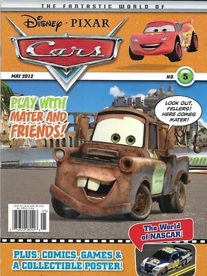 Disney Pixar Cars Magazine Puzzles Quizzes Comics Games Maze Poster NASCAR 2012 - Immagine 1 di 4