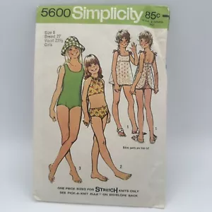 Grembiule da bagno Simplicity modello cucito 5600 bambina taglia 8 supporto anni 70 vintage - Foto 1 di 5