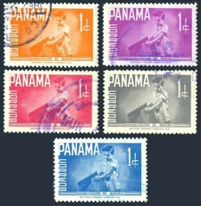 Panama RA47-RA51,used.Mi Zw 47-51. Postal Tax stamps 1961.Boy with hand saw. - Picture 1 of 1