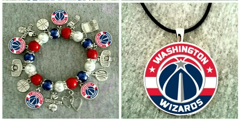 NBA Washington Wizards necklace and bracelet set Cover