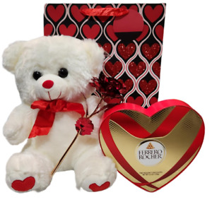 Ferrero Rocher Valentine'S Day Gift Bundle -Assorted Chocolate, Teddy Bear, Shar