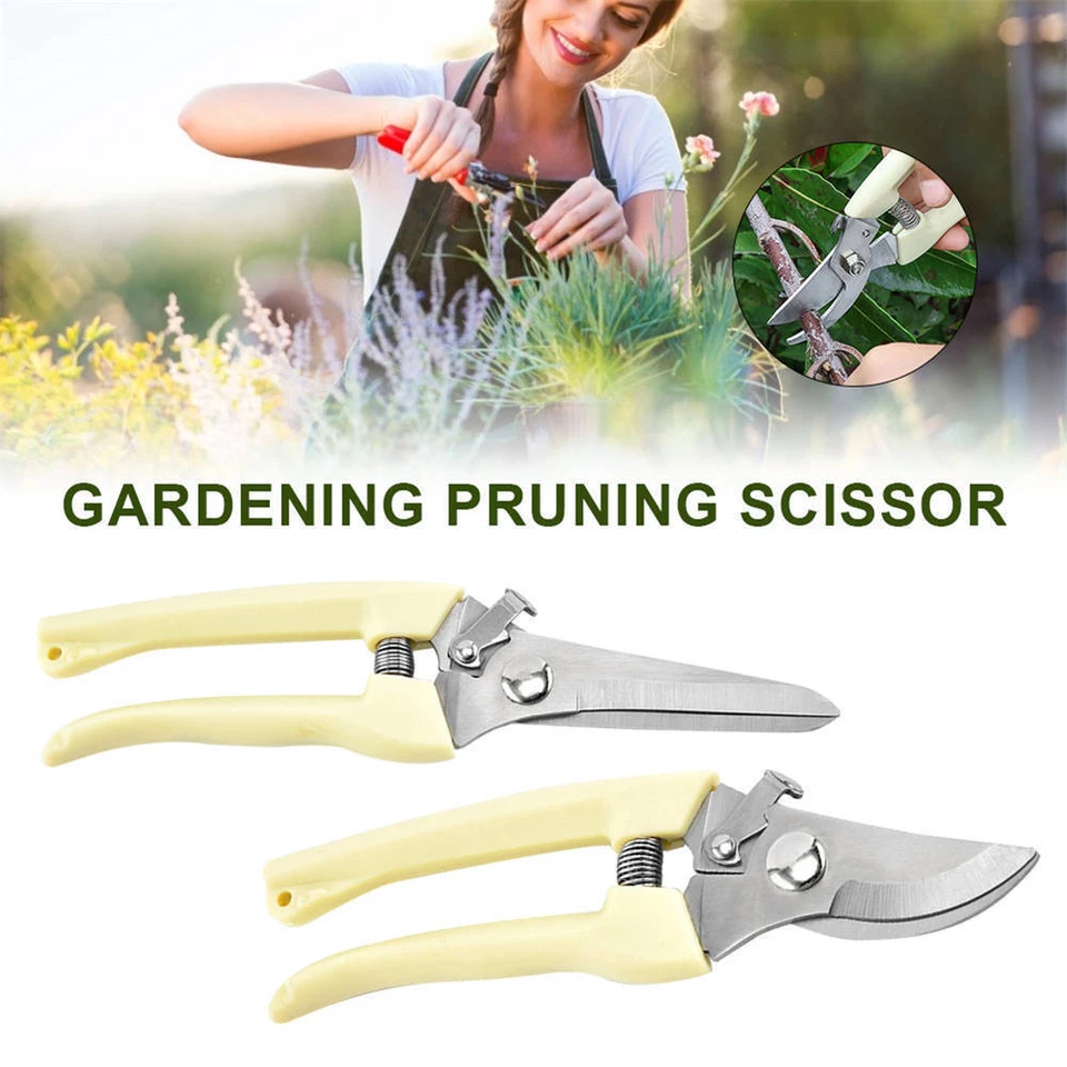 2 PCS Garden Pruning Shears Set Bypass Pruner Straight Blade Scissors CS - Image 1 of 4