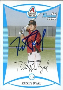 2008 Bowman RUSTY RYAL Signed Card autograph AUTO DBACKS YOMIURI GIANTS