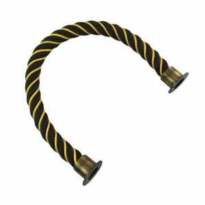Cuerda de barrera de línea suave negra de 40 mm desparasitada en amarillo x 3 m c/w extremos de copa antiguos - Imagen 1 de 4