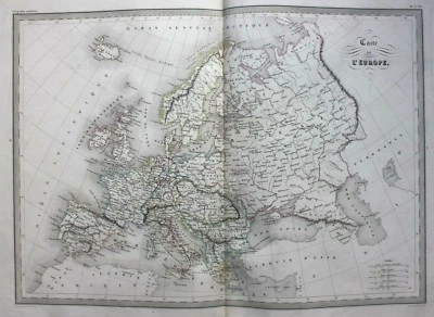 Original antique map, EUROPE, 'Carte de L'Europe', Malte-Brun, 1846 - Image 1 of 4