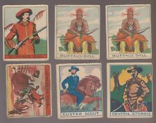 1930's AMERICAN HISTORY Trading Card LOT of 6 Grade 1.5/2.5 Custer Buffalo Bill