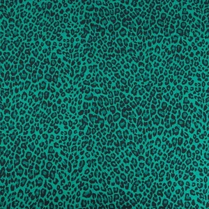 Green Leopard Print Stretch Jersey Fabric - Picture 1 of 3