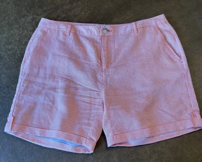 Pantalones Cortos Mujer Le Tigre Rayas Mezcla Lino Naranja/Blanco 6 Bolsillos  Foto 1 de 4