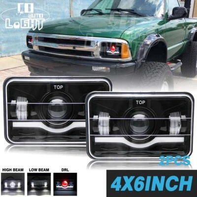 4X6 英寸 LED 车头灯高/低密封光束 DRL 适用于雪佛兰 S10 1995 1996 1997 年对 — 第 1/4 张图片