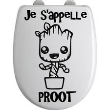Sticker Fun Abattant toilette GROOT 2 - Vinyl brillant couleur au choix
