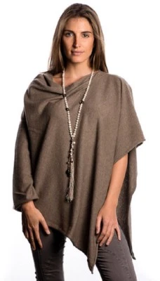 CASHMERE Poncho  BROWN CAPE Wrap One Size Fits All, FREE UK Shipping, - Image 1 of 4