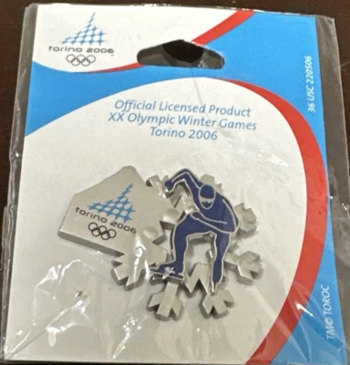2006 Torino Olympic pin Speed Skating  snowflake - Image 1 of 3