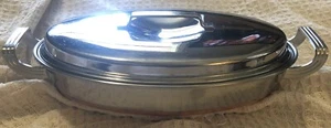 Vintage MidMod MCM Ekcoware Covered Dish Stainless Copper Bottom Casserole Dish - Picture 1 of 5