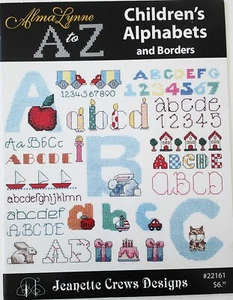 Jeanette Crews Alma Lynne A to Z Childrens Alphabets & Borders Cross Stitch Book - Picture 1 of 3