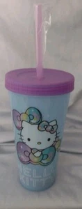 Sanrio Hello Kitty Plastic Cold Water Beverage Tumbler Lid Cubes Straw New 24oz - Picture 1 of 4