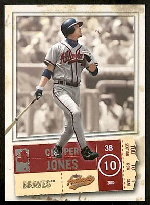 Fleer Authentix #58 2005 Chipper Jones Atlanta Braves Foto 1 de 2