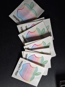 Vintage Apple Computer Rainbow Logo Window Static Cling Decal Sticker Lot Of 11 - Picture 1 of 2