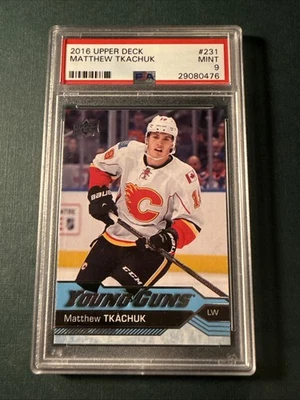 2016 Upper Deck Matthew Tkachuk #231 Young Guns, Rookie RC, PSA 9 - Imagem 1 de 2