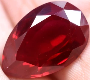 Natural 26.10 Ct Blood Red Ruby Mozambique GGL Certified Loose Gemstone - Picture 1 of 11