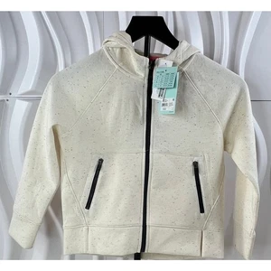 Girls XS (6–7) Cream Speckled Fleece Full-Zip Hoodie Jacket – NEW WITH TAGS - Picture 1 of 4