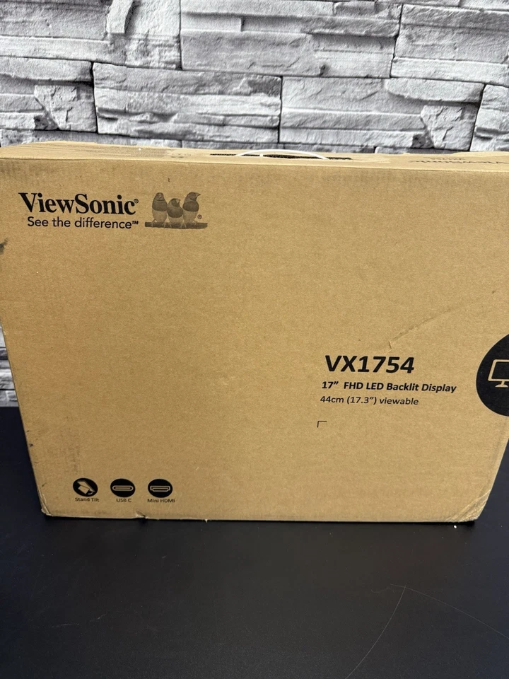 17" ViewSonic 1080p Built-In Stand IPS Portable Monitor VX1754 - Image 1 of 4