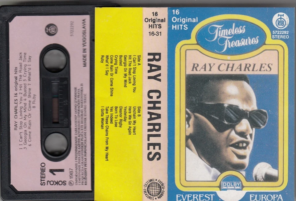 RAY CHARLES 16 ORIGINAL HITS CASSETTE TAPE YUGOSLAVIA - Image 1 of 1