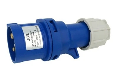 JCE 16 Amp 3 Pin Blue Trailing Plug 240V IP44. Caravan Camping Hook Up