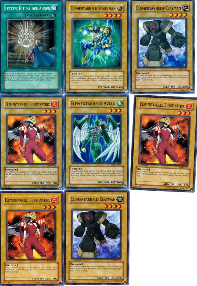 YU-GI-OH  Elementarheld Avian, Burstinatrix, Clayman, Sparkman deutsch auswählen - Bild 1 von 1