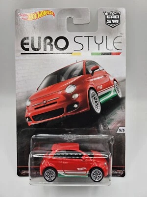 MOMC Hot Wheels Euro Style Fiat 500 Car Culture Real Riders Metal sobre Metal Foto 1 de 4