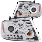 ANZO for 2004-2008 Ford for F-150 Projector Headlights w/ Halo and LED Chrome -