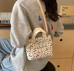 Hello Kitty Mini Canvas Crossbody Handbag Tote Bag - Picture 1 of 6
