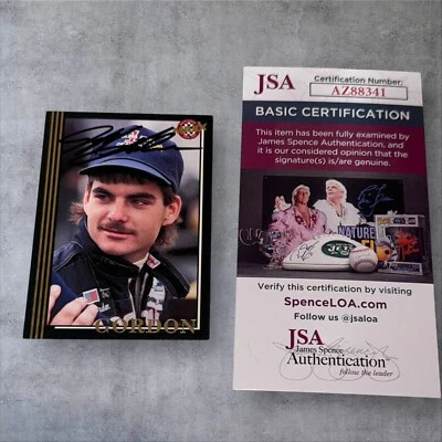 Jeff Gordon 1992 MAXX #29 CAROLINA FORD ROOKIE NASCAR RACING signed card JSA COA - Image 1 of 2