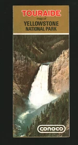 1972 Yellowstone National Park Touraide Map Guide Conoco Gas Station Full Color - Picture 1 of 2