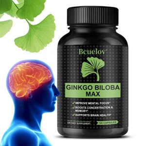 30/60/120 Cápsula Ginkgo Biloba Concentración Ginko Gingo Gingko - Vegano - Imagen 1 de 15