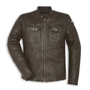 Ducati Scrambler Sebring Brown Leather Motorcycle Jacket LAST ONE SALE £329.99!! - Picture 1 of 3