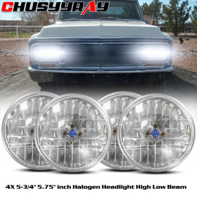 4x Faros halógenos redondos para camioneta GMC C15/C1500 61-1972 C2500 5,75" 5-3/4" Foto 1 de 4