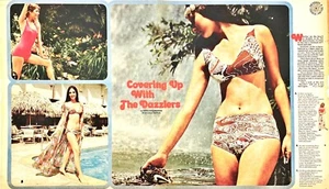 Poolside Cover-Ups Sexy Women Model Bathing Suits & Wraps Vtg Magazine Excerpt - Picture 1 of 4