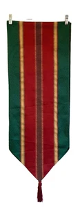 Beautiful Tapestry Christmas Table Runner Red, Green, Gold Stripes 13”x88” - Picture 1 of 2