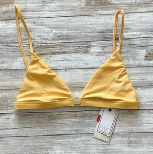 FAE SWIMWEAR CUSTARD 'LUNA' FIXED TRIANGLE BIKINI TOP (L) NWT - Imagen 1 de 5