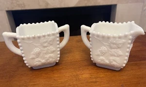 Set crema e zucchero vetro latte vintage Westmoreland uva e vite FIRMATO - Foto 1 di 6