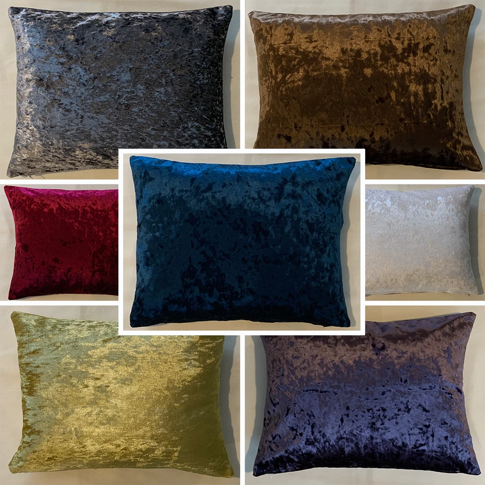 High Quality Handmade Rectangle Crushed Velvet Cushion Cover Sofa Bed Zipper - Image 1 of 1