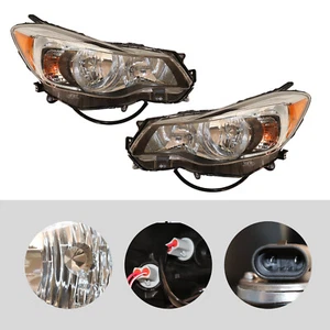 Pair Left+Right Side Headlights For 2016-2017 Subaru Crosstrek Halogen Headlamps - Picture 1 of 11