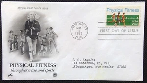Scott 2043 FDC Physical Fitness Runners EKG Art Craft PCS Cachet ADDRESSED - Picture 1 of 3