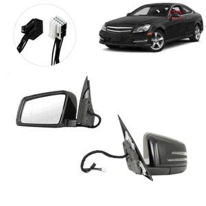 Black Driver Left Side Mirror For Mercedes 2010-2014 C250 C300 C350 - Picture 1 of 12